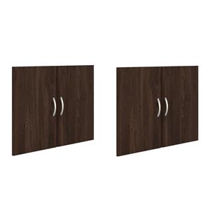 Pemberly Row Set of 2 Bookcases Door Kit in Black Walnut - Engineered Wood