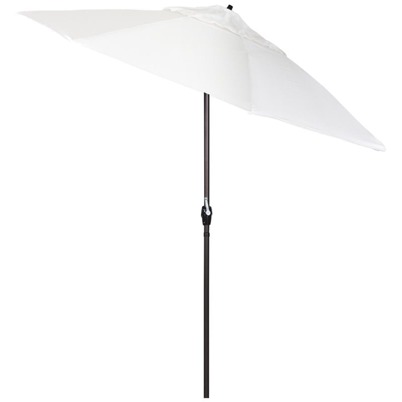 Pemberly Row Contemporary 9' Tilt Crank Lift Patio Umbrella in Natural