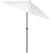 Pemberly Row Contemporary 9' Tilt Crank Lift Patio Umbrella in Natural