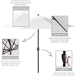 Pemberly Row Contemporary 9' Tilt Crank Lift Patio Umbrella in Natural