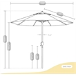 Pemberly Row Contemporary 9' Tilt Crank Lift Patio Umbrella in Natural