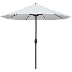 Pemberly Row Contemporary 9' Tilt Crank Lift Patio Umbrella in Natural