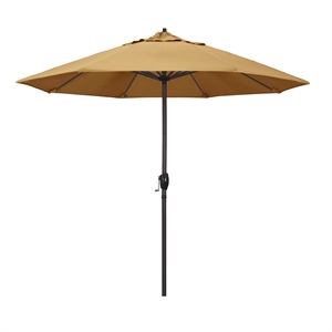 Pemberly Row Contemporary 9' Tilt Crank Lift Patio Umbrella in Wheat