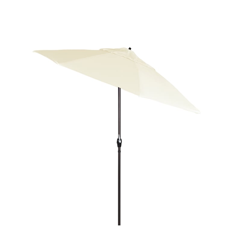 Pemberly Row Contemporary 9' Tilt Crank Lift Patio Umbrella in Canvas
