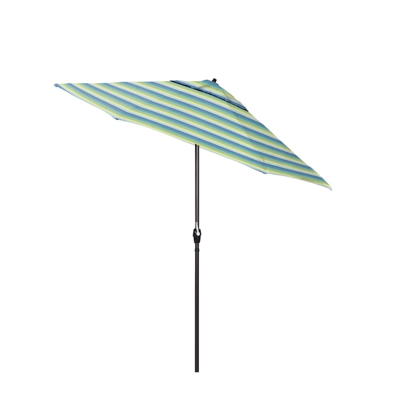 Pemberly Row 9' Tilt Crank Lift Patio Umbrella in Seville Seaside