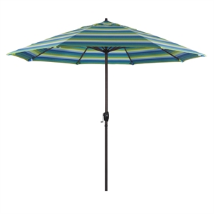 Pemberly Row 9' Tilt Crank Lift Patio Umbrella in Seville Seaside