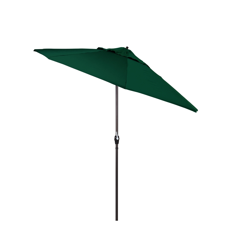 Pemberly Row 9' Tilt Crank Lift Patio Umbrella in Hunter Green
