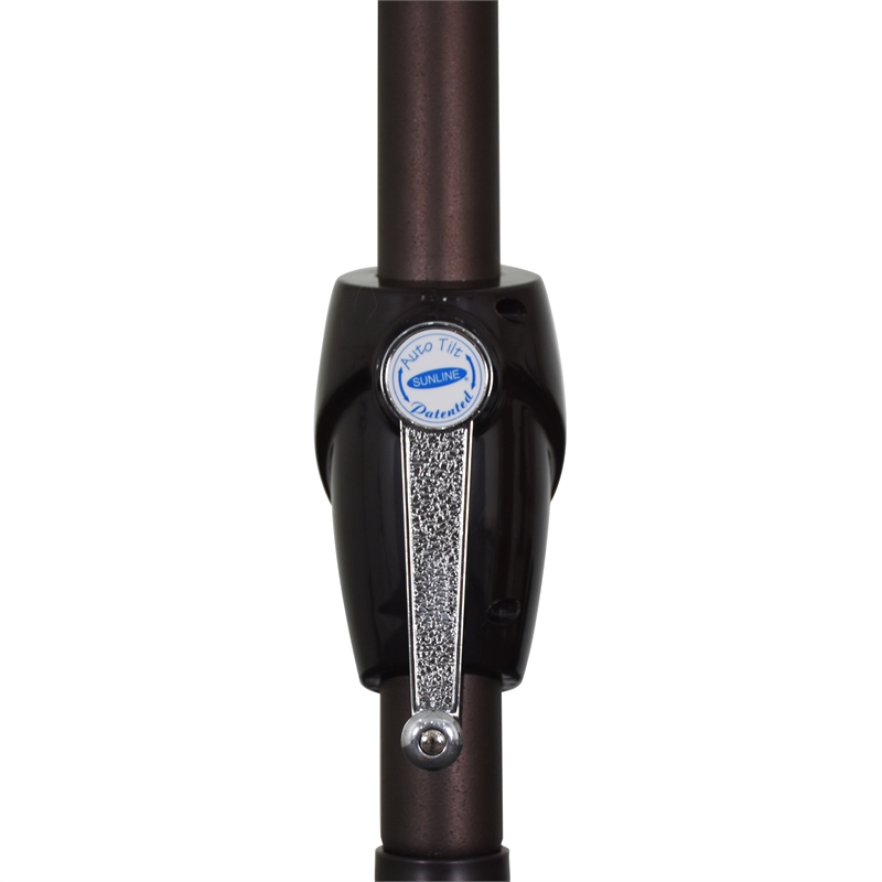 Pemberly Row 9' Tilt Crank Lift Patio Umbrella in Frost Blue