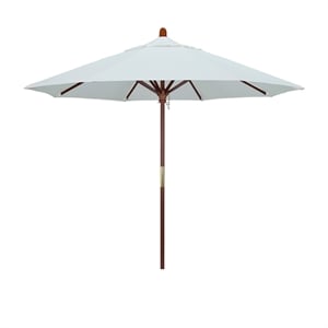Pemberly Row 9' Wood Pole Hardwood Ribs Push Lift in Natural