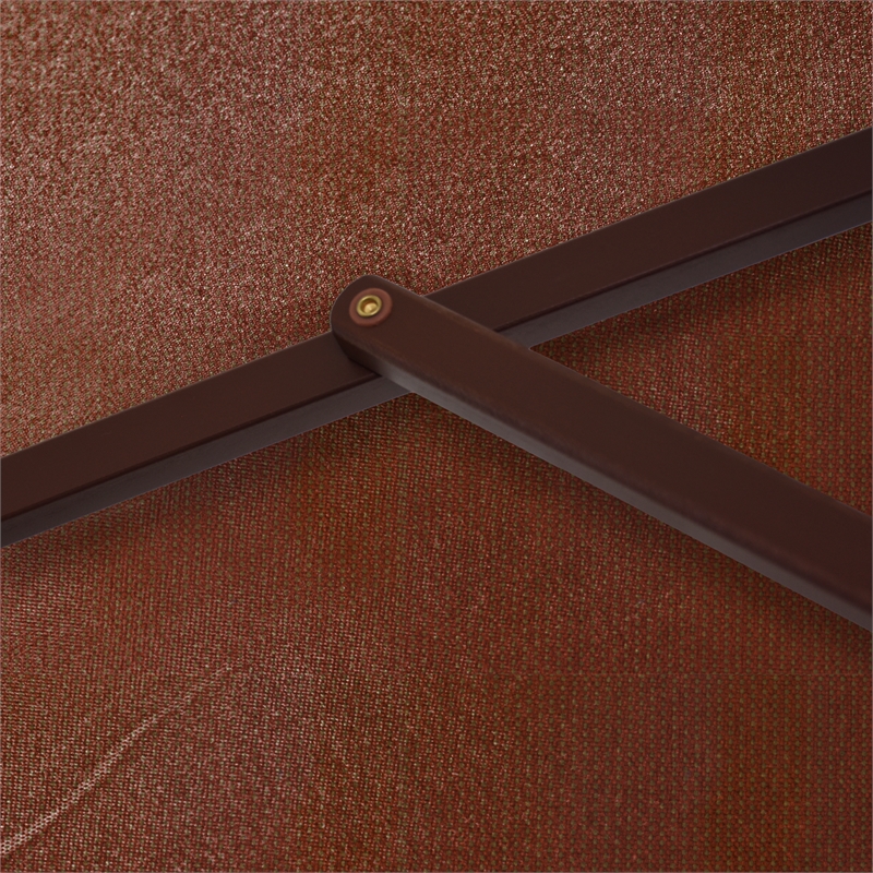 Pemberly Row 9' Wood Pole Hardwood Ribs Push Lift in Terracotta