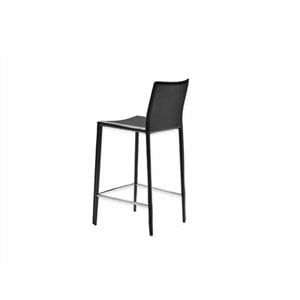 Pemberly Row Modern 26&quot Leather Bar Stool in Black (Set of 2)