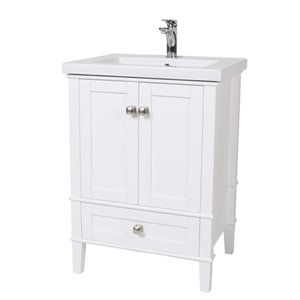 Pemberly Row Modern / Contemporary 34&quot Bath Vanity in White Finish