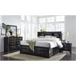 Pemberly Row Engineered Wood Queen Platform Storage Bed in Black
