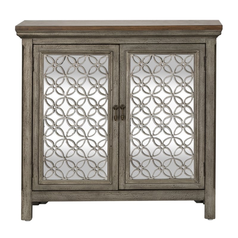 Pemberly Row Contemporary Multi 2 Door Accent Cabinet in Gray