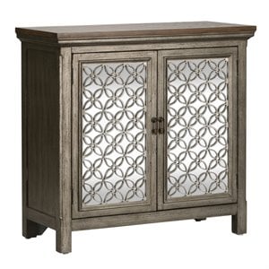 Pemberly Row Contemporary Multi 2 Door Accent Cabinet in Gray