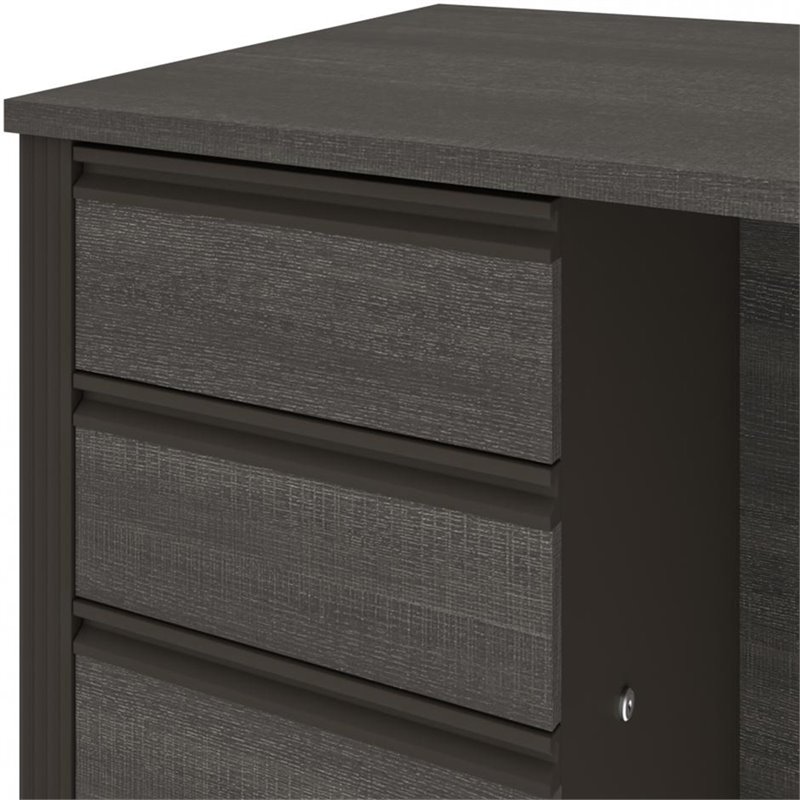 Pemberly Row 3 Drawer Add On File Cabinet in Bark Gray and Slate