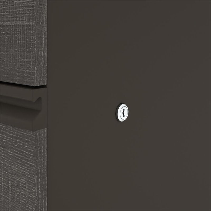 Pemberly Row 3 Drawer Add On File Cabinet in Bark Gray and Slate