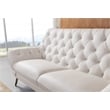 Pemberly Row Modern Tufted Italian Leather Accent Chair in White