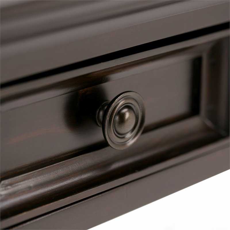 Pemberly Row Contemporary Solid Wood Desk in Hickory Brown Finish