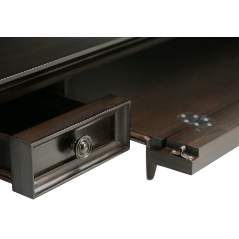 Pemberly Row Contemporary Solid Wood Desk in Hickory Brown Finish