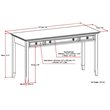 Pemberly Row Contemporary Solid Wood Desk in Hickory Brown Finish
