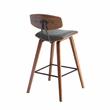 Pemberly Row Contemporary Faux Leather Kitchen Barstool in Gray