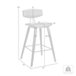 Pemberly Row Contemporary Faux Leather Kitchen Barstool in Gray