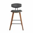Pemberly Row Contemporary Faux Leather Kitchen Barstool in Gray