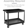 Pemberly Row 2-Shelf Contemporary Metal Utility Cart in Black