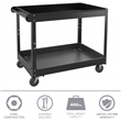 Pemberly Row 2-Shelf Contemporary Metal Utility Cart in Black