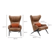 Pemberly Row Contemporary Leather Accent Chair in Brown Finish