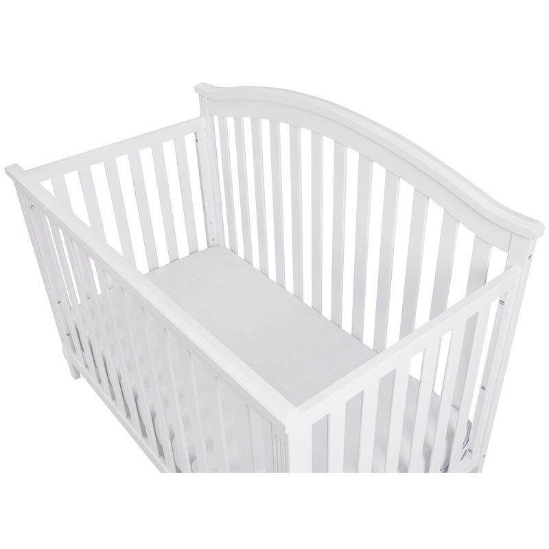 Pemberly Row Contemporary 4-in-1 Convertible Crib in White Finish