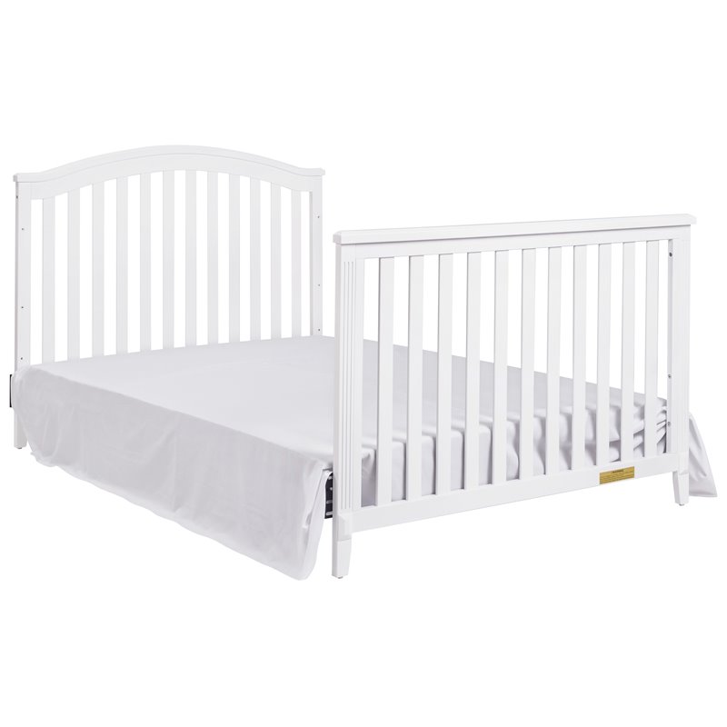 Pemberly Row Contemporary 4-in-1 Convertible Crib in White Finish
