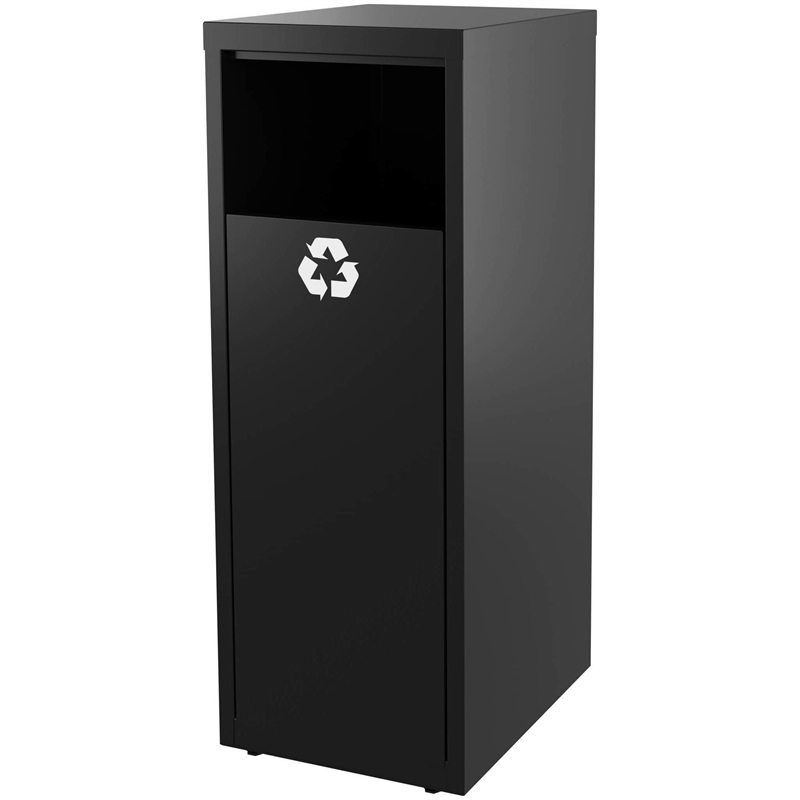 Pemberly Row Modern / Contemporary Metal Recycling Tower in Black