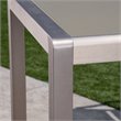 Pemberly Row Outdoor 5 Piece Glass Top Aluminum Bar Set in Silver