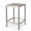 Pemberly Row Outdoor 5 Piece Glass Top Aluminum Bar Set in Silver