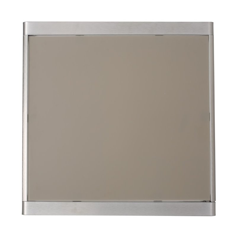 Pemberly Row Outdoor 5 Piece Glass Top Aluminum Bar Set in Silver