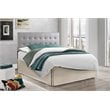 Pemberly Row Faux Leather Upholstered King Headboard in Light Gray