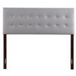 Pemberly Row Faux Leather Upholstered King Headboard in Light Gray