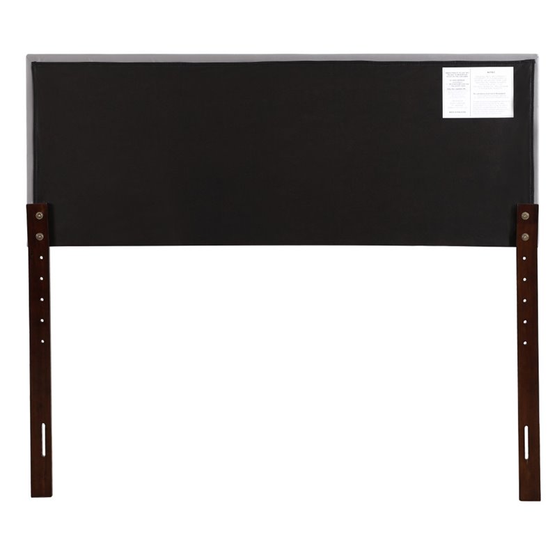 Pemberly Row Faux Leather Upholstered King Headboard in Light Gray