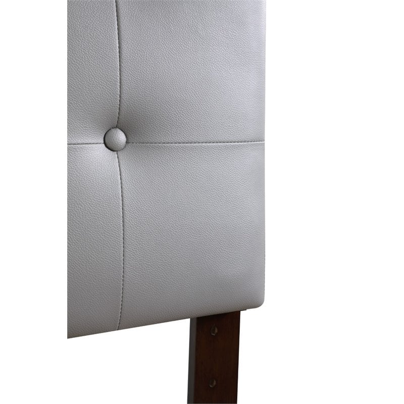 Pemberly Row Faux Leather Upholstered King Headboard in Light Gray