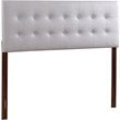 Pemberly Row Faux Leather Upholstered King Headboard in Light Gray