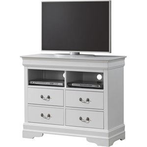 Pemberly Row Modern / Contemporary Wood TV Stand in White Finish