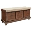Pemberly Row Storage Bench in Distressed Brown Fully Assembled