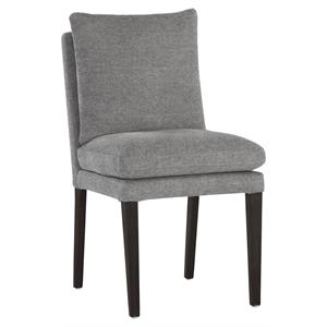 Pemberly Row 21.25&quot Modern Fabric and Wood Dining Chair in Belfast Koala Gray