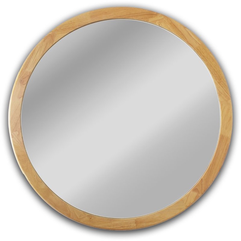 Pemberly Row Modern Maple Finish Framed Wall Mirror 28