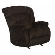 Pemberly Row Chaise Rocker Recliner in Brown Polyester Fabric
