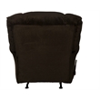 Pemberly Row Chaise Rocker Recliner in Brown Polyester Fabric