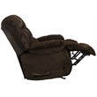 Pemberly Row Chaise Rocker Recliner in Brown Polyester Fabric