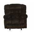 Pemberly Row Chaise Rocker Recliner in Brown Polyester Fabric